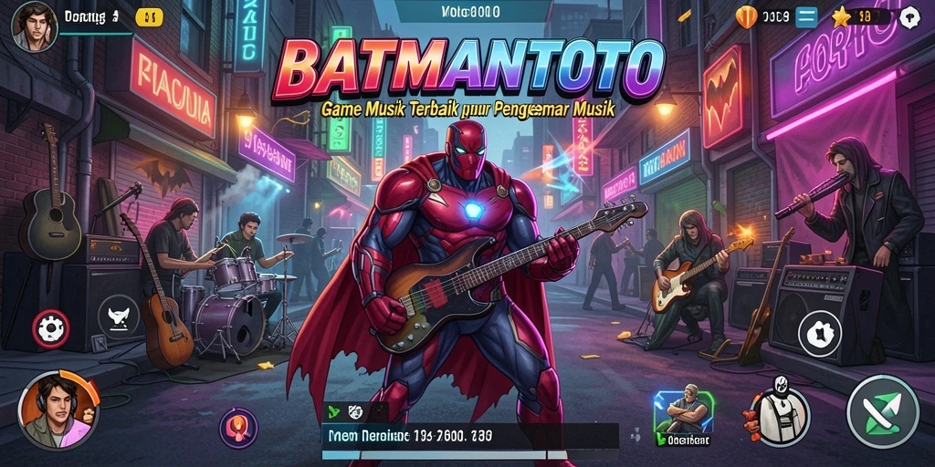 Screenshot utama BATMANTOTO menampilkan gameplay musik yang seru.