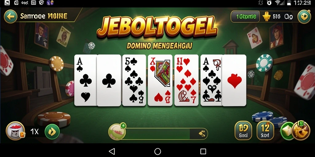 Tampilan gameplay seru di JEBOLTOGEL dengan Domino yang menantang.