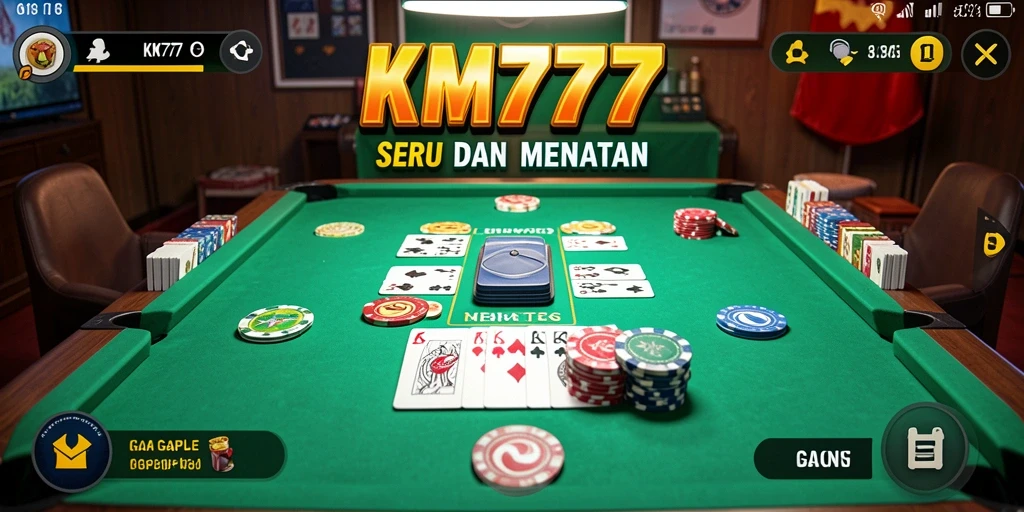 Tampilan gameplay Gaple yang menarik dan interaktif di KM777.