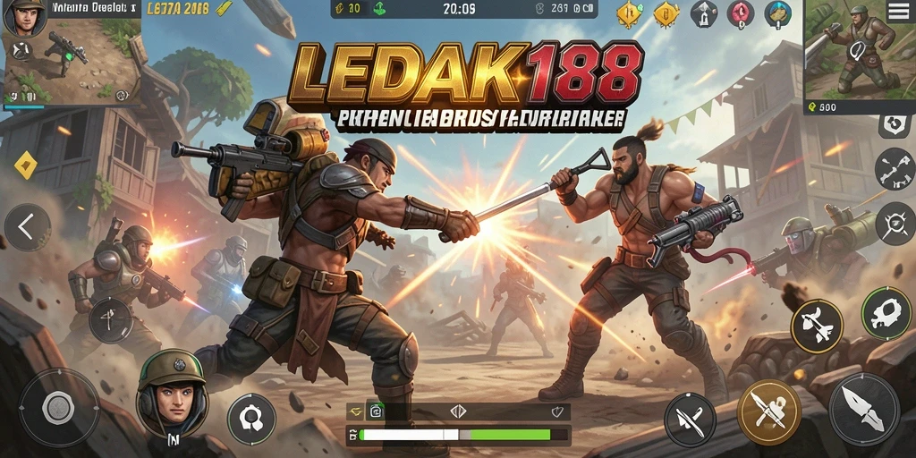 Tampilan gameplay seru di LEDAK188 dengan aksi bertempur yang mendebarkan.