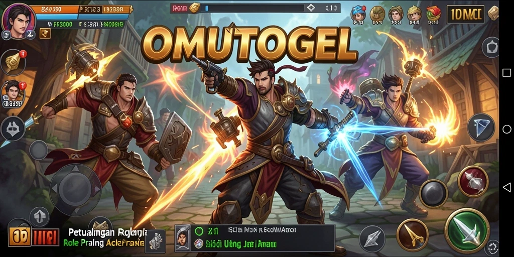 Gameplay seru dalam OMUTOGEL dengan pertarungan aksi yang mendalam.