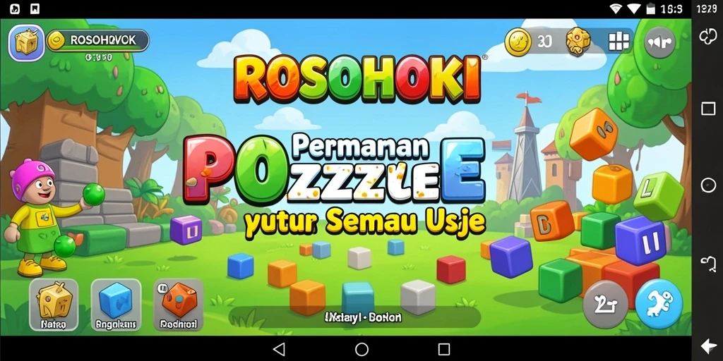 Tampilan gameplay ROSOHOKI yang menantang dan penuh warna.